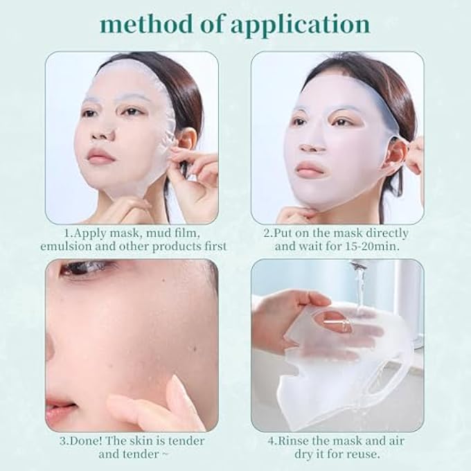 nalaina 5 PCS SILICONE FACE MASK COVER, SILICONE MOISTURIZING MASK, 3D HANGING EAR FACIAL MASKS HOLDER, REUSABLE FACIAL STEAM MOISTURIZING MASK, FACE CARE TOOL - Image 4